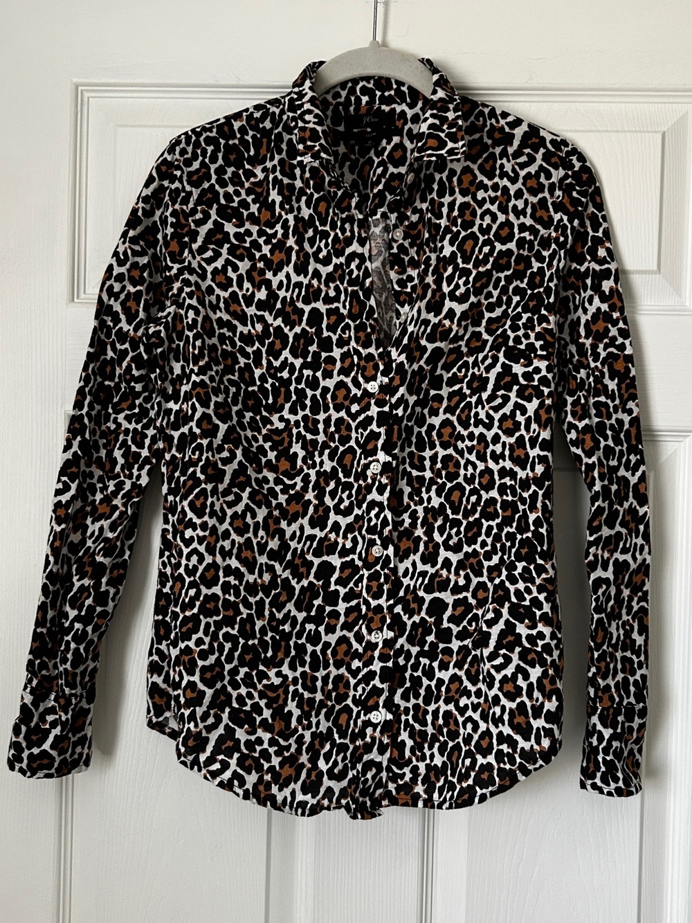 J. Crew Leopard-Print Button-Down Shirt - Black, White & Brown